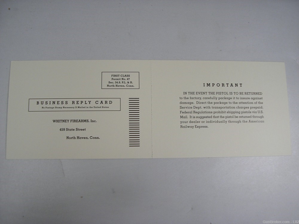 Whitney Wolverine Warranty Card-img-1