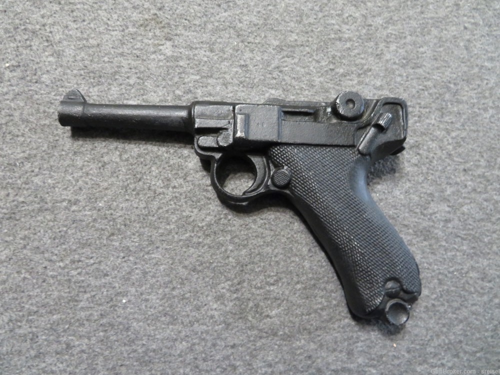 POST WWII LYTLE CAST ALUMINUM LUGER PISTOL TOY GUN/MOVIE PROP-img-0