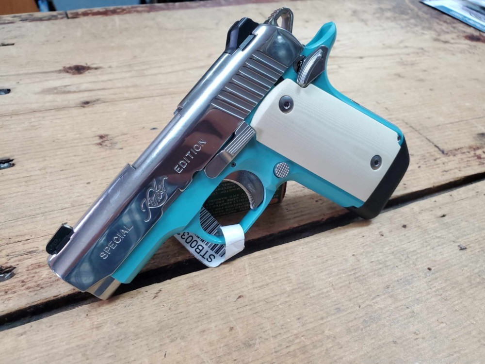 Kimber Micro 9 Bel-Air Special Edition compact pistol blue ivory grips-img-3