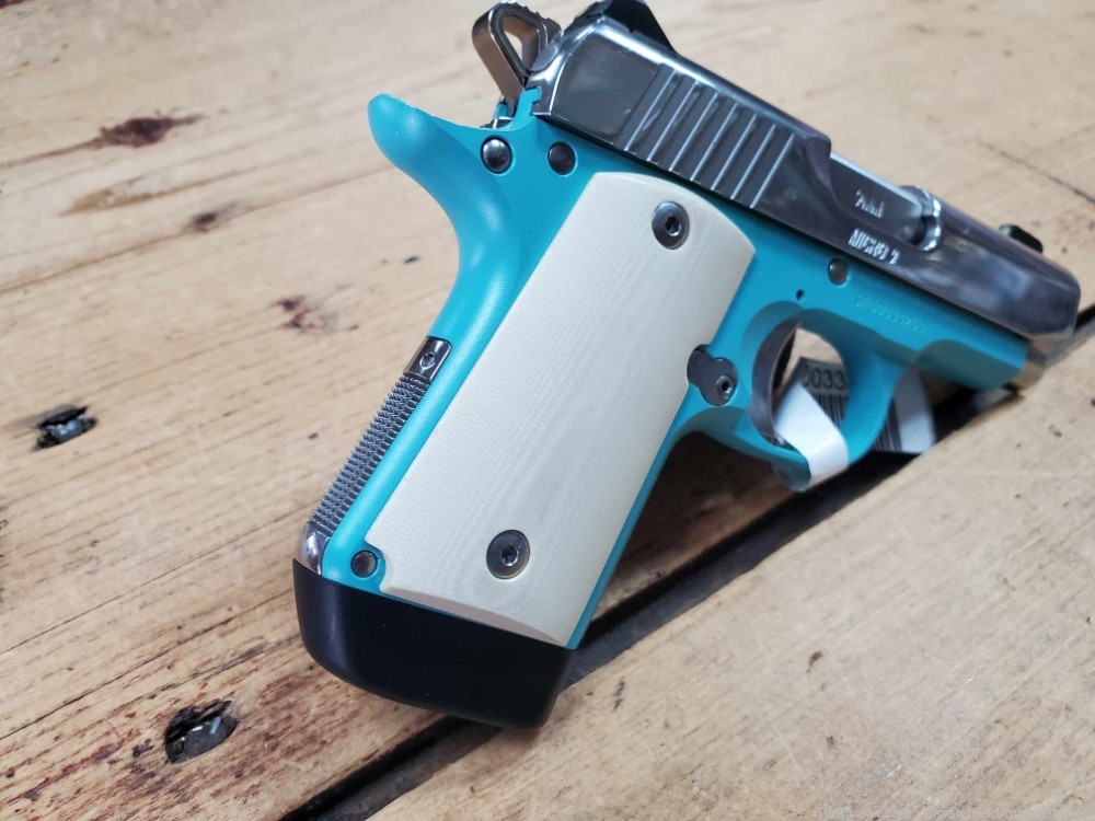 Kimber Micro 9 Bel-Air Special Edition compact pistol blue ivory grips-img-9