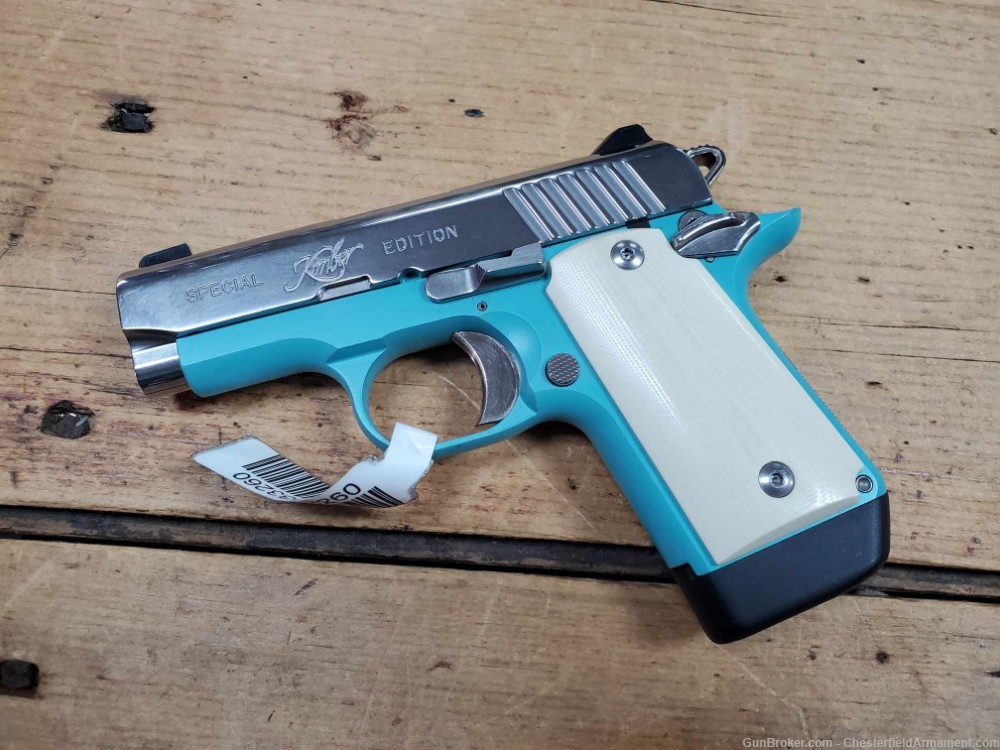 Kimber Micro 9 Bel-Air Special Edition compact pistol blue ivory grips-img-4