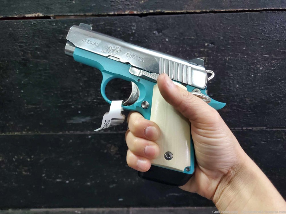 Kimber Micro 9 Bel-Air Special Edition compact pistol blue ivory grips-img-1