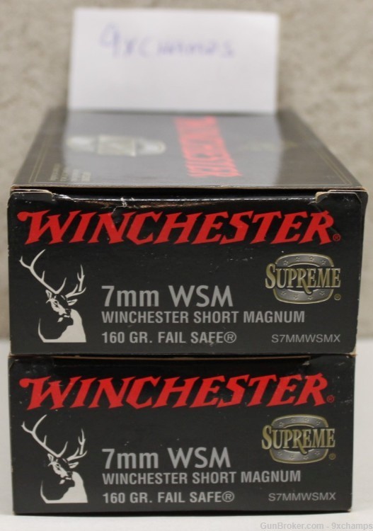 40 Rounds Winchester Supreme 7mm WSM Fail Safe 160 Grain Ammo-img-0