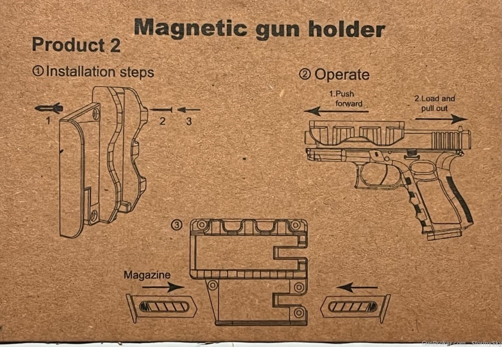 Pistol Magnetic Mount including extra Magazine Magnet Mount Rubber Coated -img-3