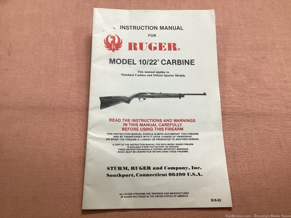 Ruger Model 10/22 Carbine, B/6-82.-img-0