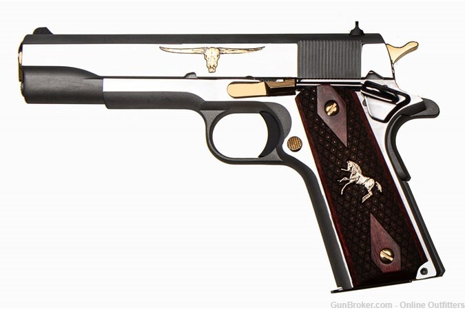 TALO Exclusive Colt 1911 Government TX Longhorn 45 ACP 5" SS 7+1 1 Of 500-img-0