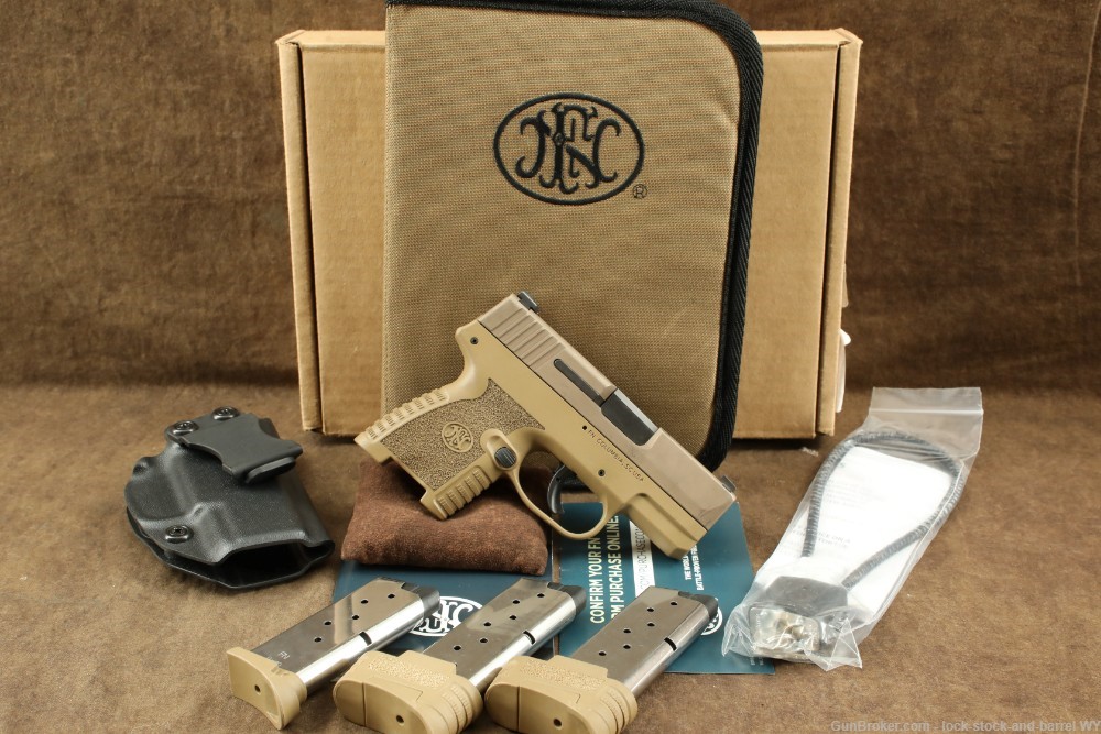 FN 503 FDE Standard 9mm Concealed Carry Slim Pistol w/ Factory Case-img-2
