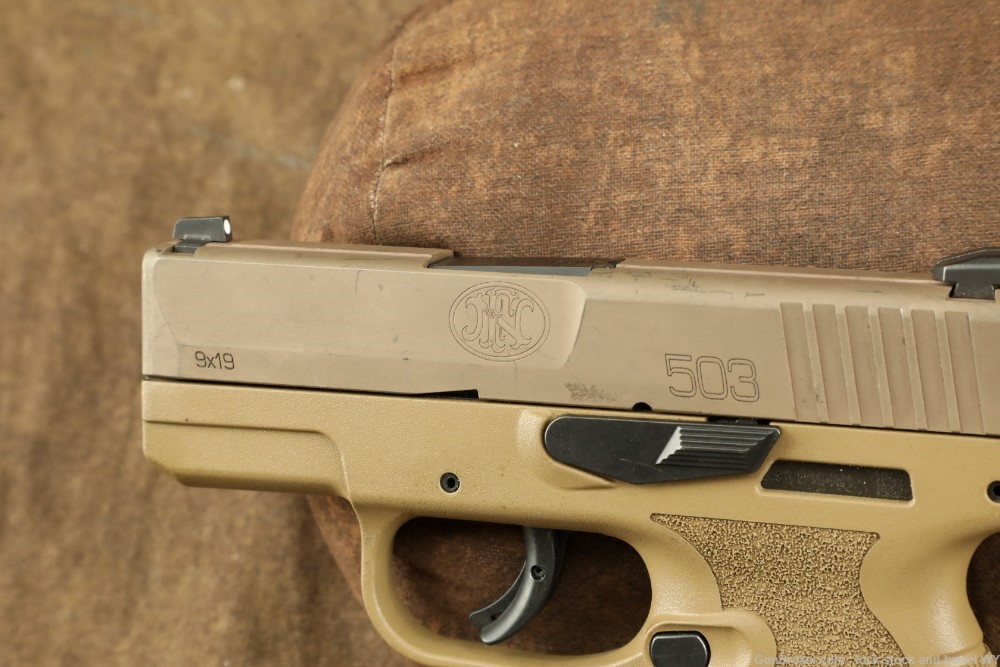 FN 503 FDE Standard 9mm Concealed Carry Slim Pistol w/ Factory Case-img-20