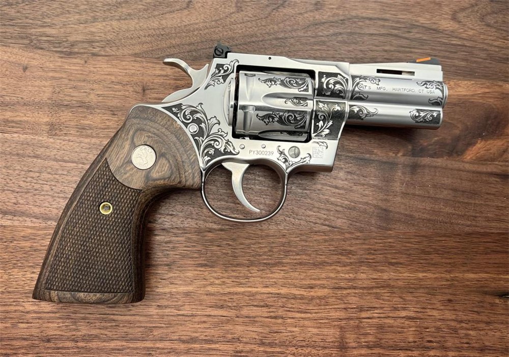 NEW Colt Python 3” Factory Engraved ‘B’ Coverage by Altamont-img-4
