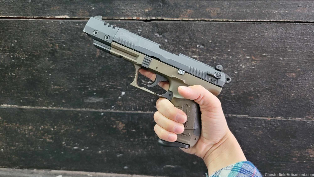 Walther P22 Target model .22Lr olive green pistol double/single action-img-0