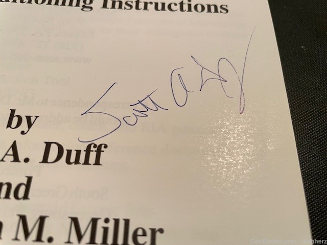 Signed M14 Owner's Guide & Match Conditioning Instructions by Scott Duff -img-3