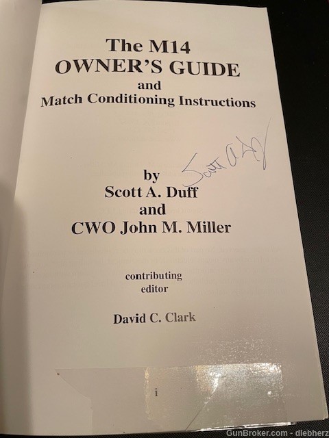 Signed M14 Owner's Guide & Match Conditioning Instructions by Scott Duff -img-2