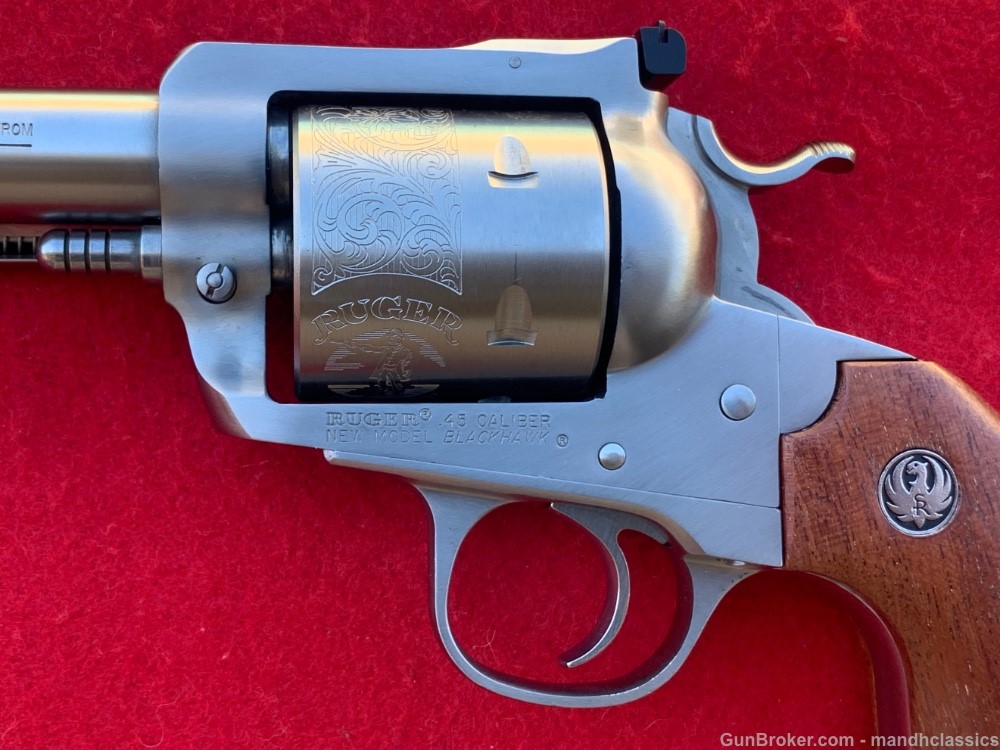 LNIB Ruger NM Blackhawk Bisley, stainless, 5.5", 45 Colt, Accusport 2004 ed-img-11