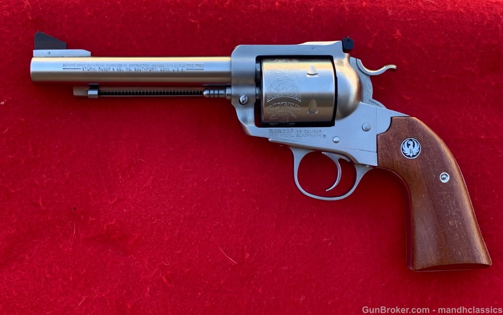 LNIB Ruger NM Blackhawk Bisley, stainless, 5.5", 45 Colt, Accusport 2004 ed-img-13
