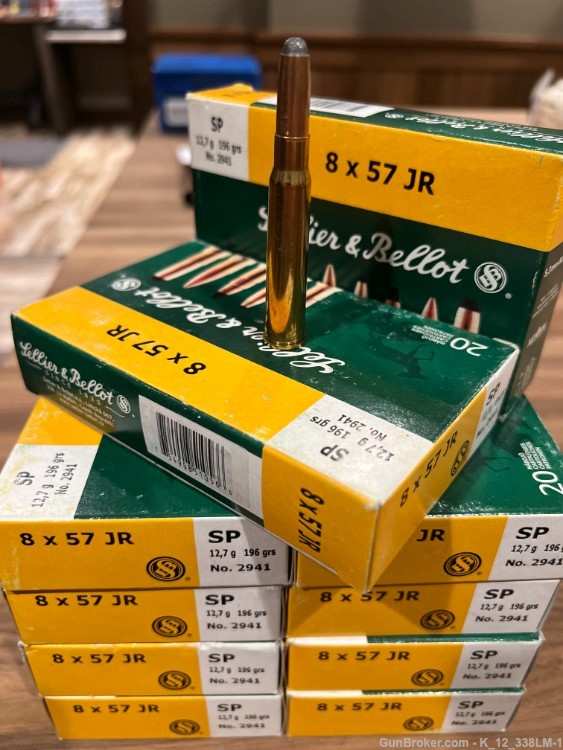 Sellier & Bellot 8x57 JR  (IRS/JRS Rimmed) .318 Loaded Ammo (10 Full Boxes)-img-4
