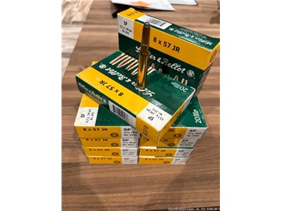 Sellier & Bellot 8x57 JR  (IRS/JRS Rimmed) .318 Loaded Ammo (10 Full Boxes)