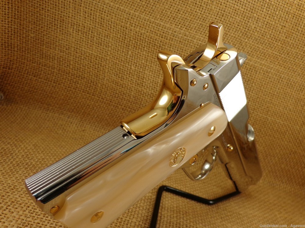 Colt Government 45acp Bright Nickel and Gold-img-1