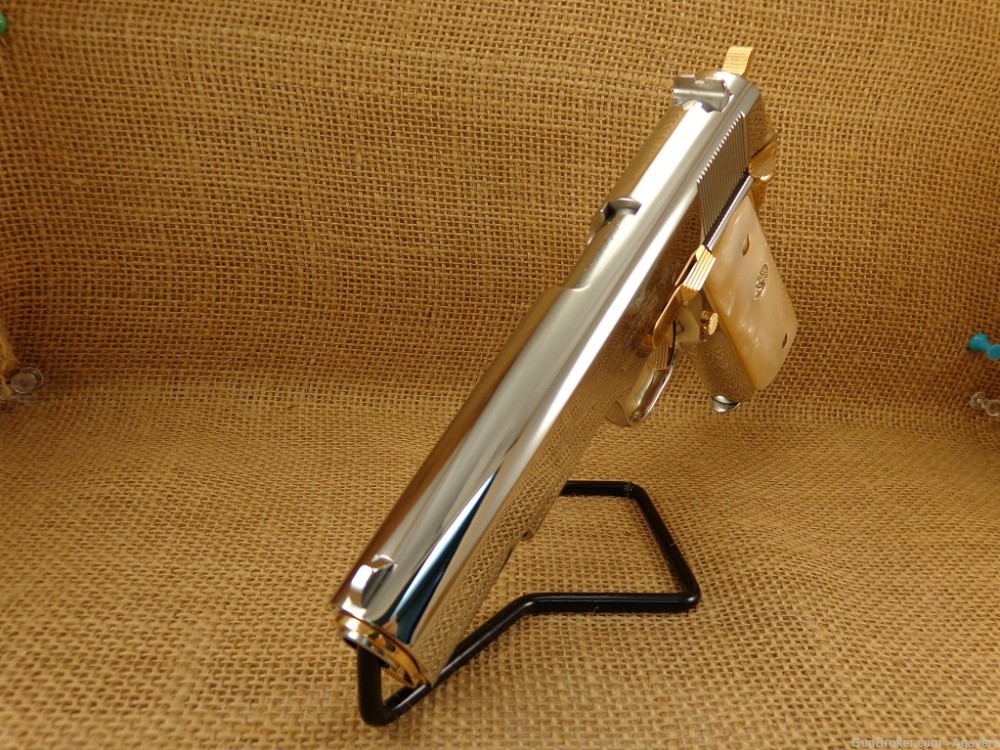 Colt Government 45acp Bright Nickel and Gold-img-5