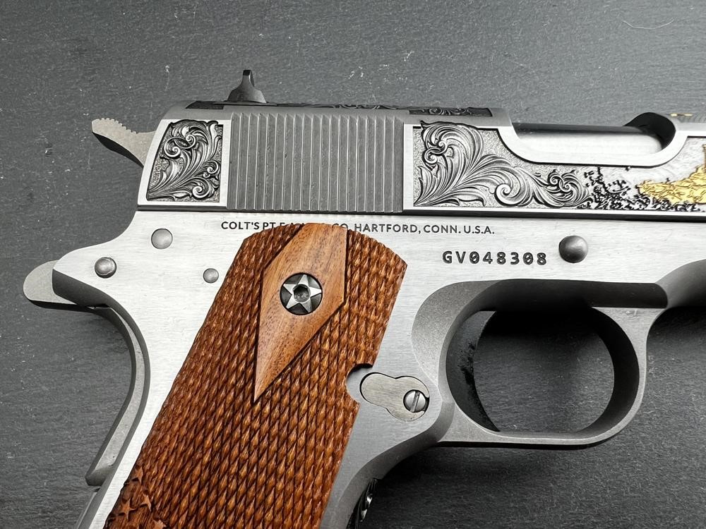 Colt 1911 .45 ACP Custom Engraved Gold Plated Altamont D-Day Commemorative-img-9