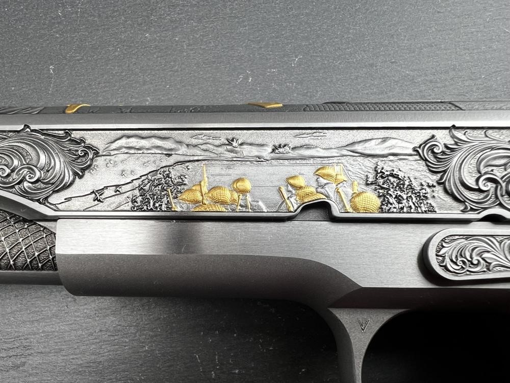 Colt 1911 .45 ACP Custom Engraved Gold Plated Altamont D-Day Commemorative-img-2