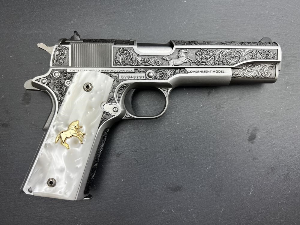 Colt 1911 .45 ACP Engraved Master Scroll Rampant Colt AAA by Altamont-img-1