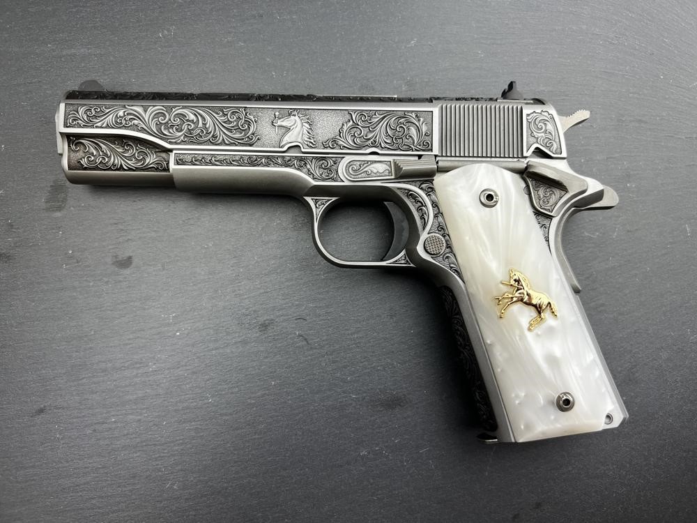 Colt 1911 .45 ACP Engraved Master Scroll Rampant Colt AAA by Altamont-img-0