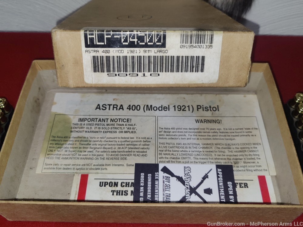 Astra 400 Model 1921 With Ammo Very Good Condition with Box C&R OK-img-2