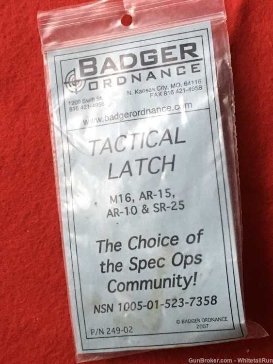 BADGER ORDNANCE TACTICAL LATCH FOR M16, AR15, AR10 & SR25 MODELS-NOS-img-2