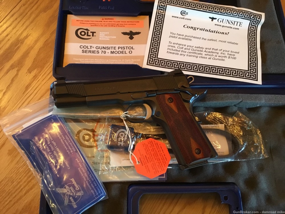 Colt 1911 Gunsite Pistol 45 ACP 5” Beadblast Blue #O1980CGP-img-1