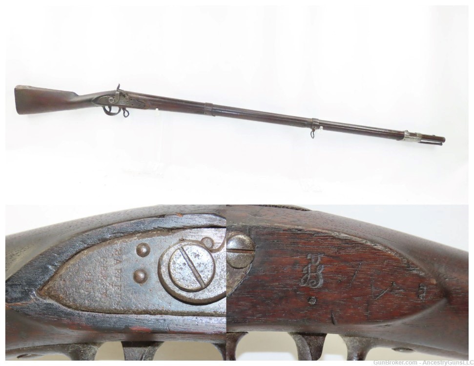 WAR of 1812 Antique U.S. HARPERS FERRY ARMORY Model 1795 Conversion MUSKET -img-0