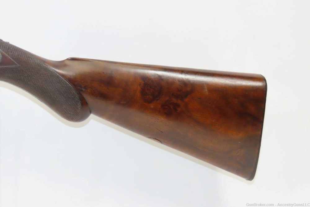 ENGRAVED Antique W & C SCOTT & SON 16 Gauge Side x Side HAMMERLESS Shotgun -img-2