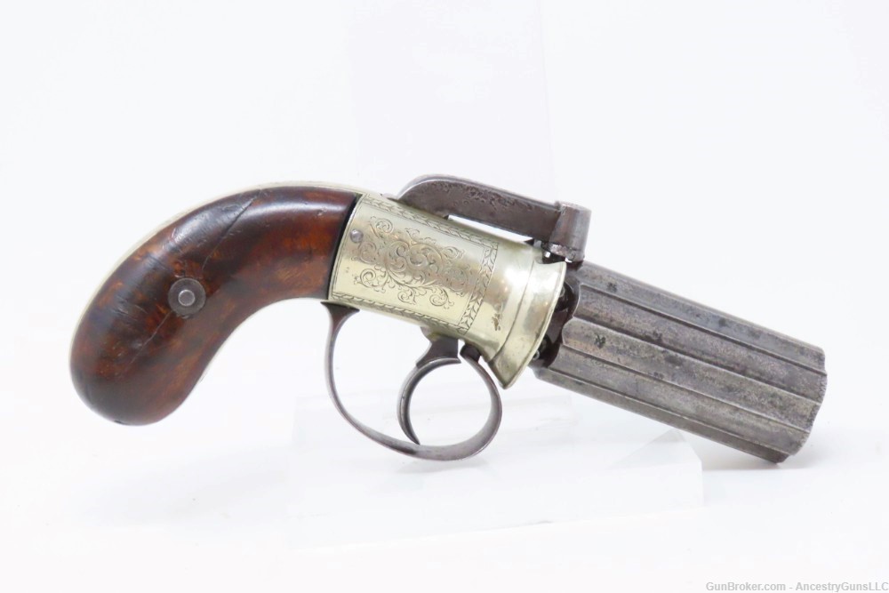 BRITISH PROOFED Antique .31 Cal. Bar Hammer Percussion PEPPERBOX Revolver  -img-12