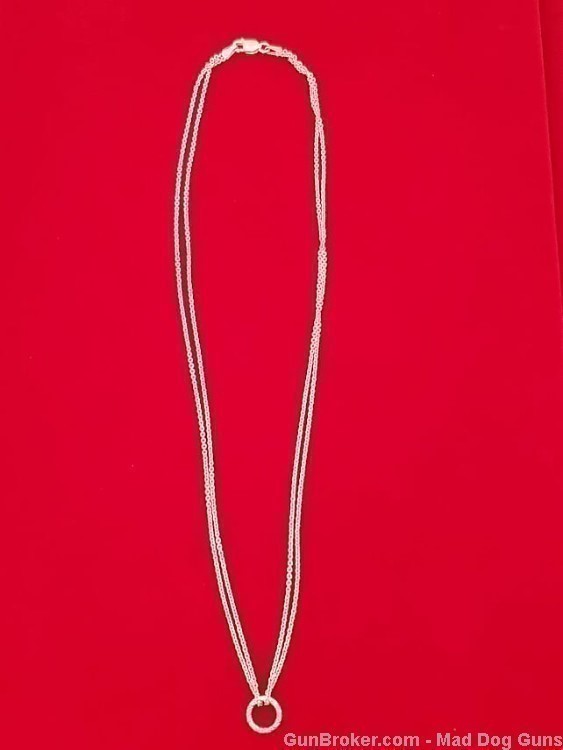 925 Sterling Silver Rhodium Plated Eternity Circle Necklace.18".S57*REDUCED-img-2