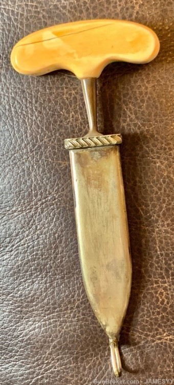 1850’s Push Dagger. Riverboat Gambler Knife. Engraved Riverboat sheath. . -img-8