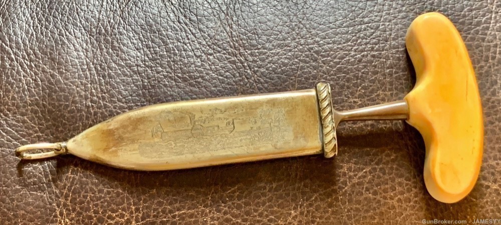 1850’s Push Dagger. Riverboat Gambler Knife. Engraved Riverboat sheath. . -img-9