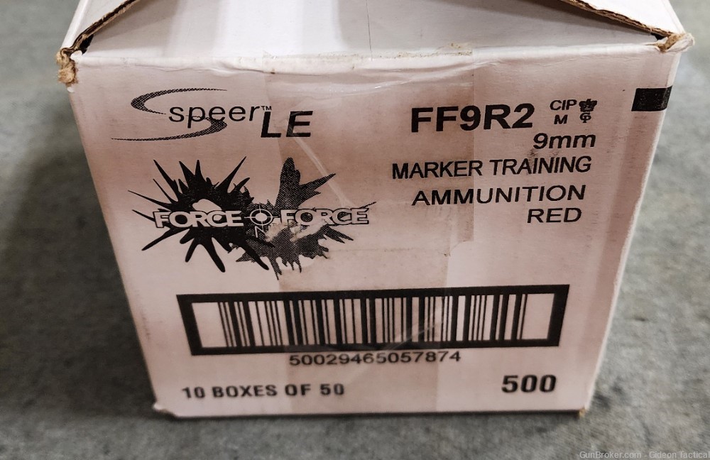 500 Round Case ATK Force On Force FF9R2 9mm Red Marking Rounds-img-0