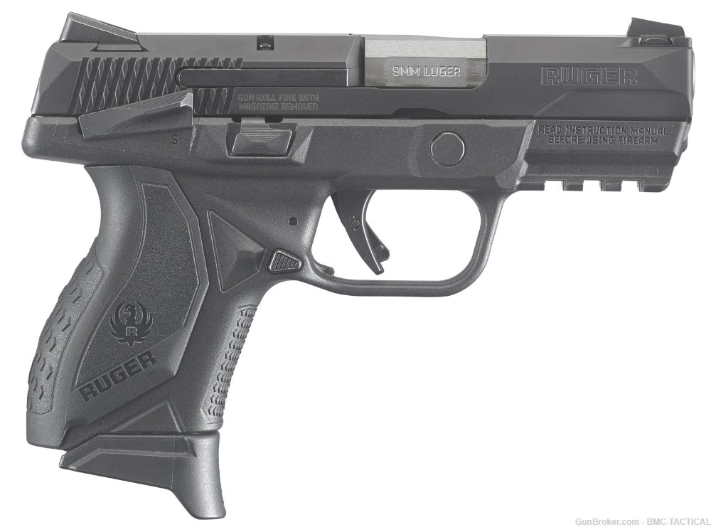 Ruger American 9mm 3.55" 17+1Black Ergo Grip Manual Safety-img-0