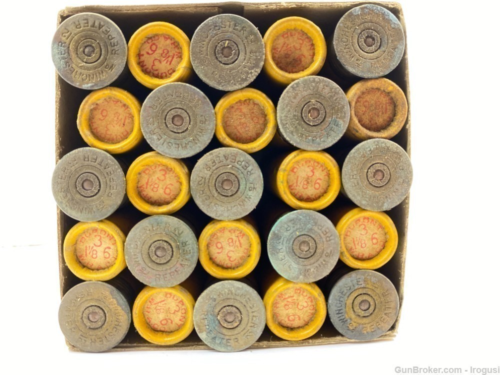 1911 Winchester Repeater Paper Shotshell FULL Vintage 2 Piece Box 25 Rounds-img-6