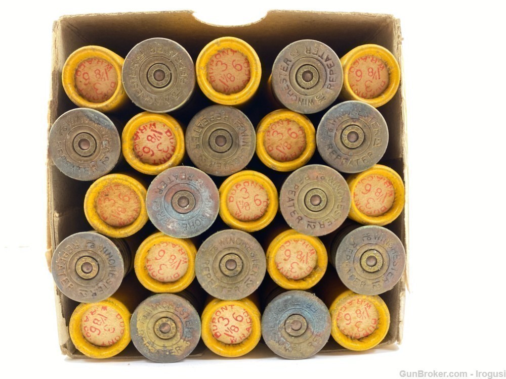 1911 Winchester Repeater Paper Shotshell FULL Vintage 2 Piece Box 25 Rounds-img-7