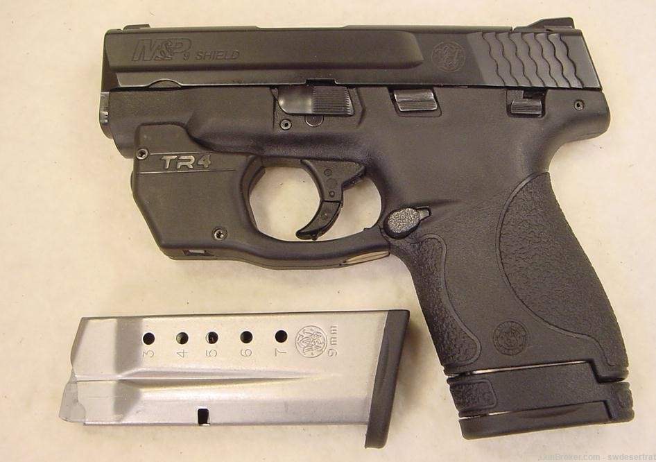 Smith & Wesson (S&W) M&P9 SHIELD 9mm +2 MAGS with ArmaLaser TR4 Green Laser-img-0