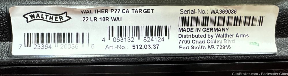 FACTORY NEW WALTHER P22 CA .22LR PISTOL TARGET NICKEL 5120337 NO RESERVE!-img-4