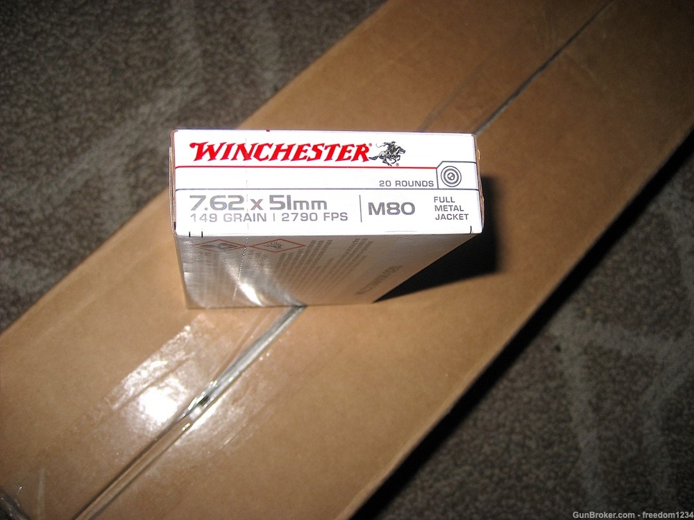 Winchester Lake City 7.62x51 Nato M80 149 Grain copper jacketed ammunition-img-2