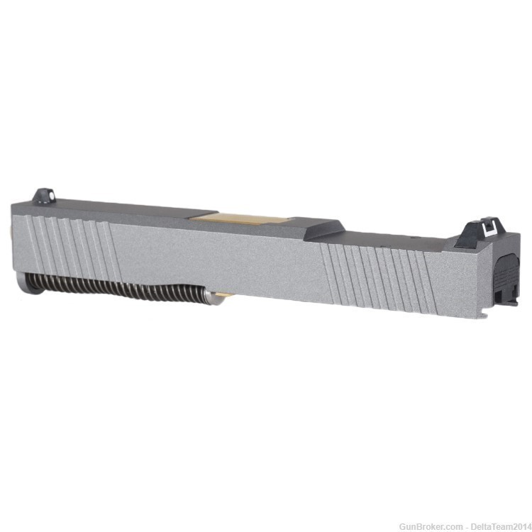 Complete RMR Pistol Slide for Glock 19 - PVD Gold Barrel - Cerakote Slide-img-3