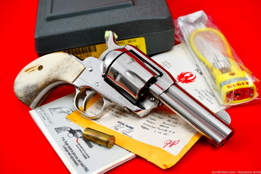 Awesome Ruger Vaquero .45 3 3/4" Barrel Outstanding Stag Birdshead Grips!-img-6