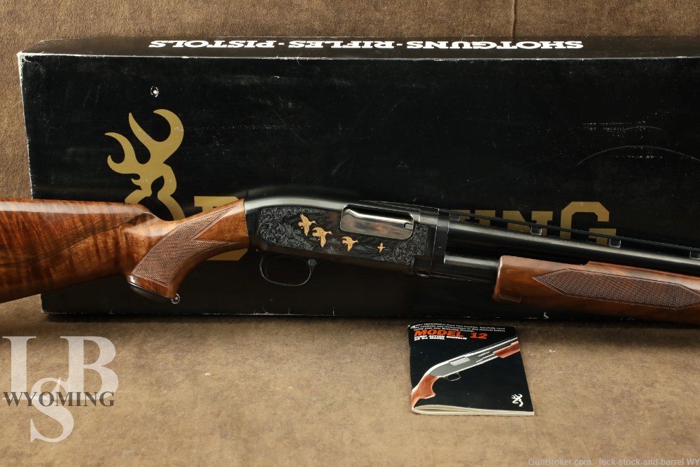 Browning Miroku Model 12 Grade V Engraved 20 Ga. 26" Pump Shotgun, 1989-img-0