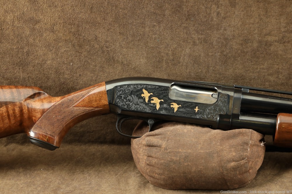 Browning Miroku Model 12 Grade V Engraved 20 Ga. 26" Pump Shotgun, 1989-img-5