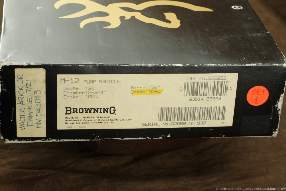 Browning Miroku Model 12 Grade V Engraved 20 Ga. 26" Pump Shotgun, 1989-img-37