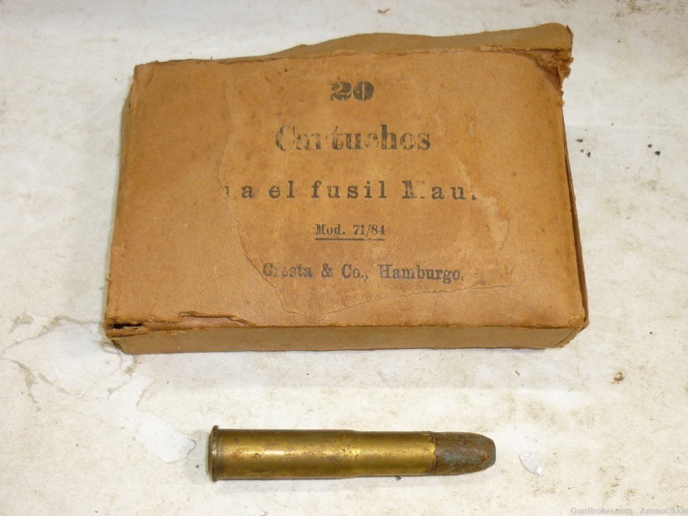 1rd - 43 MAUSER - ORIGINAL MILITARY AMMO - 1887 - 11mm Mauser 1871 11x60-img-0