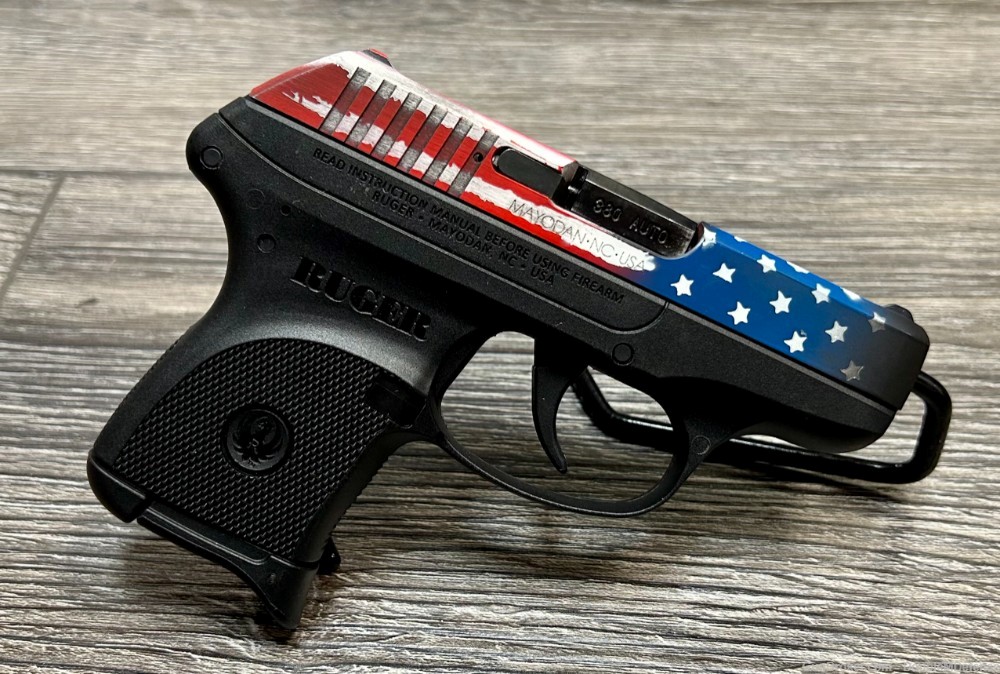 Ruger LCP .380 Auto Pistol Custom USA Flag Slide W/ Magazine-img-1