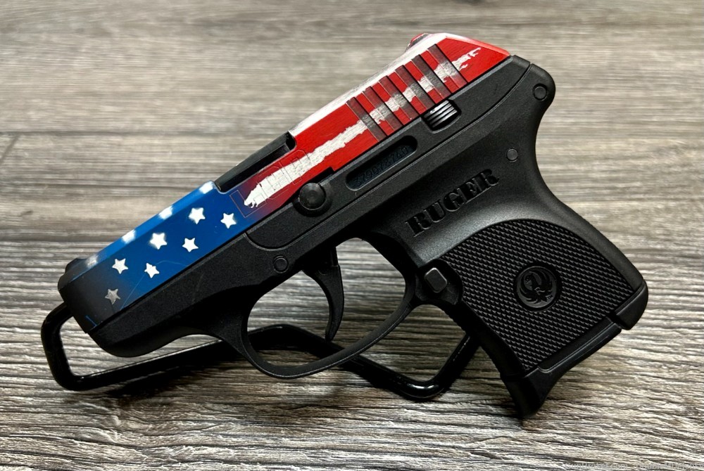Ruger LCP .380 Auto Pistol Custom USA Flag Slide W/ Magazine-img-0
